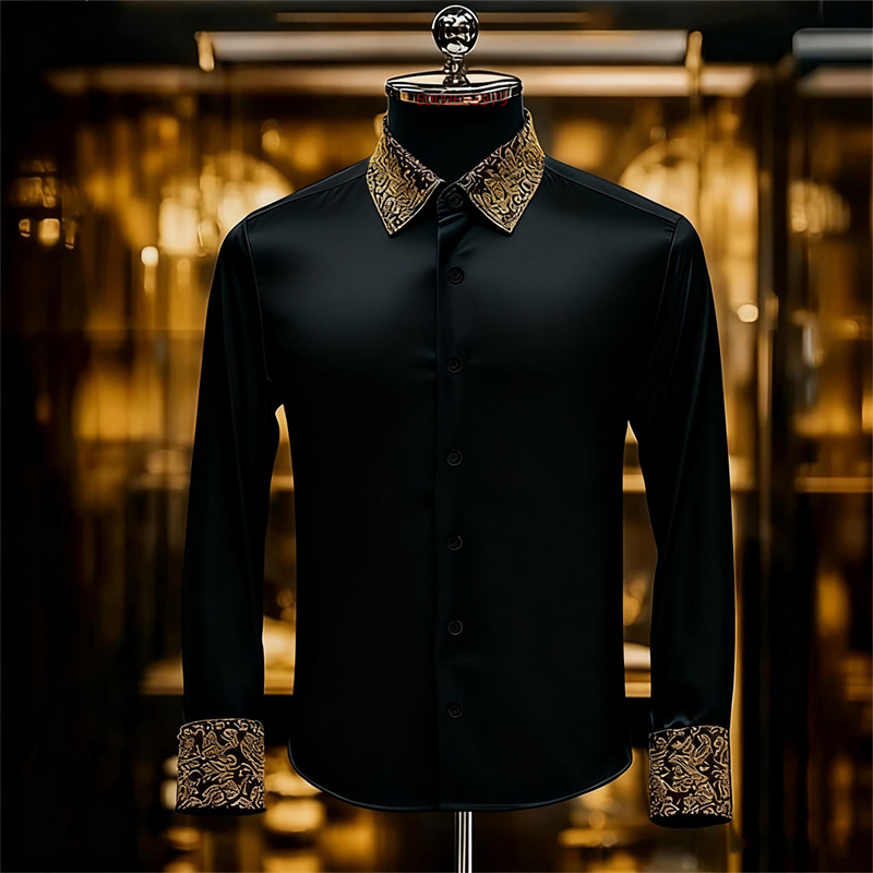 Men Formal Party Wear Shirt - Exquisites Blumenhemd für Herren im Ethno-Stil,
