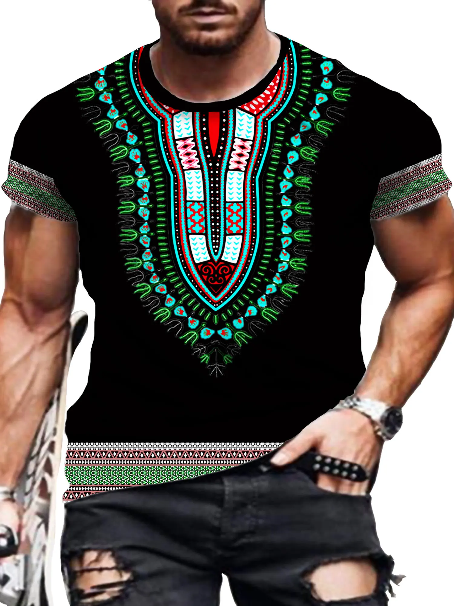 Men'S Ethnic & Formal Designer Wear Studio S - Lässige Herren-T-Shirts, afrikanische ethnische Kultur, T-Shirts,