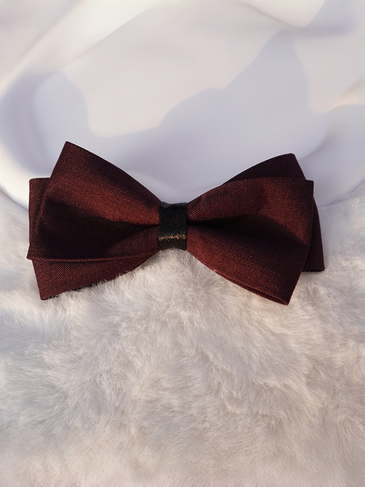 Men'S Formal Wear Bow Ties - Burgunderrote Doppellagige Matte Fliege, Britischer Stil