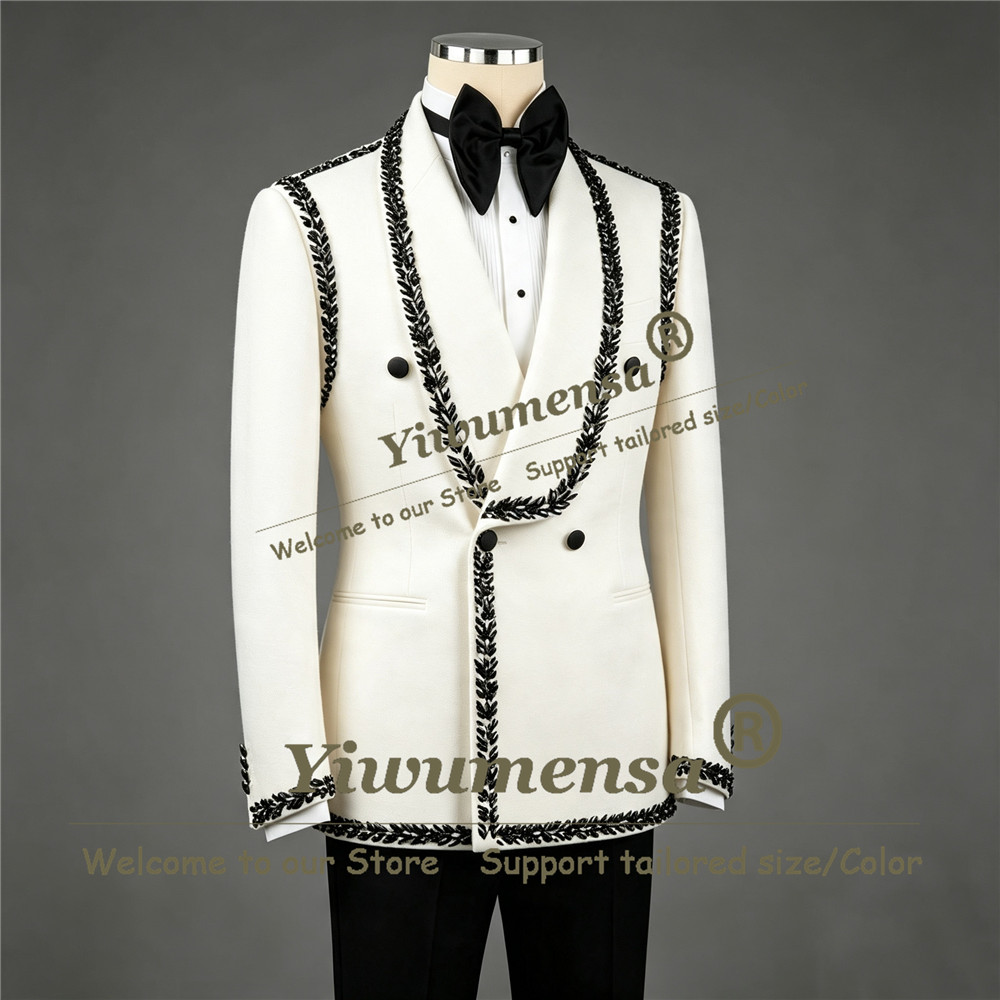 Men'S Formal Wear Jewelry - Eleganter Herrenanzug, Schwarz, mit Metallischen Schmucksteinen,
