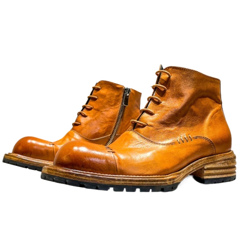 Men'S Ethnic & Formal Designer Wear Studio S - Ethnischer Stil, gewaschenes Pferdeleder, High-Top-Stiefel, Schuhe