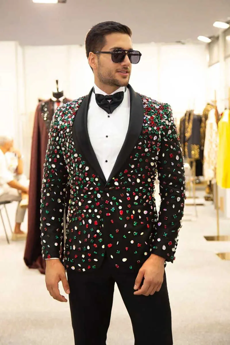 Men'S Formal Wear Jewelry - Diamant-Schmuck Herren Hochzeitsanzug 2-teilig Schalkragen Blazer