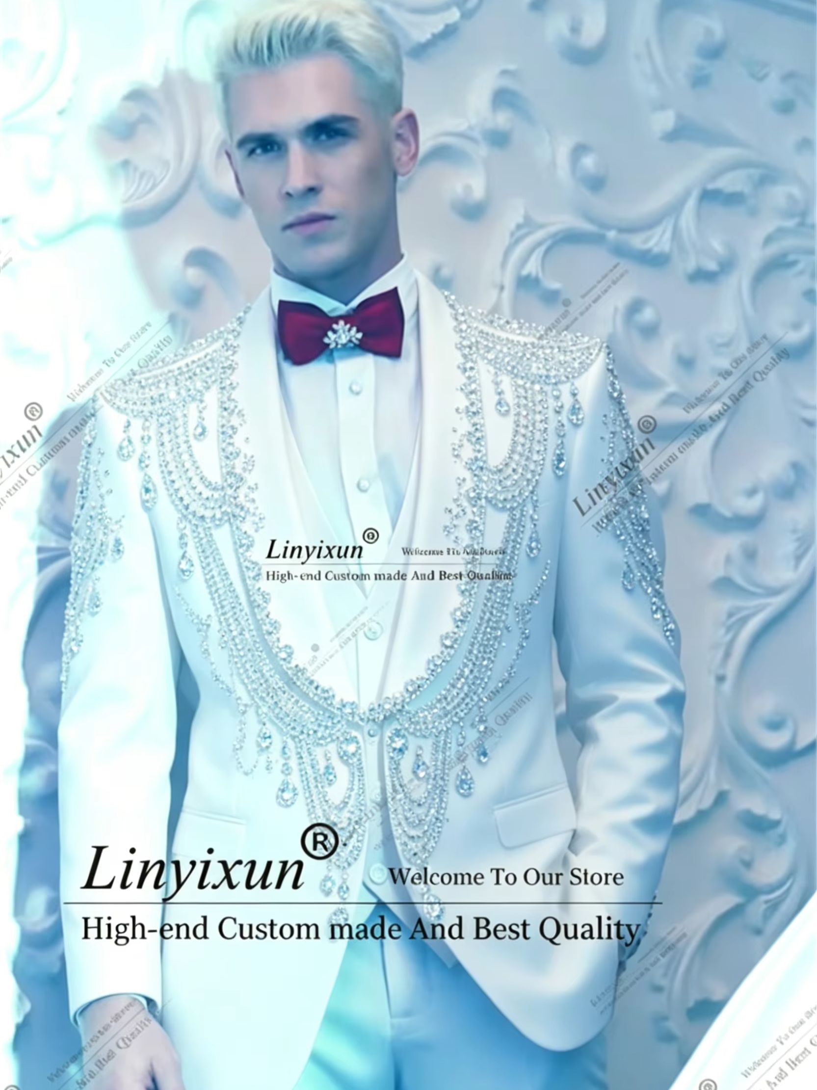 Men'S Formal Wear Jewelry - Elegante, kristallverzierte, spezielle Smokinganzüge für Herren,
