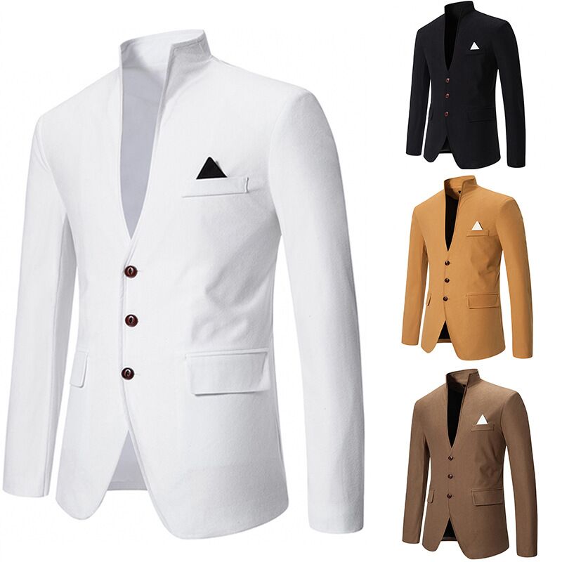Men Formal Wear Office - Lässiger Hochzeits-Smoking für Herren, Formeller Kragenloser