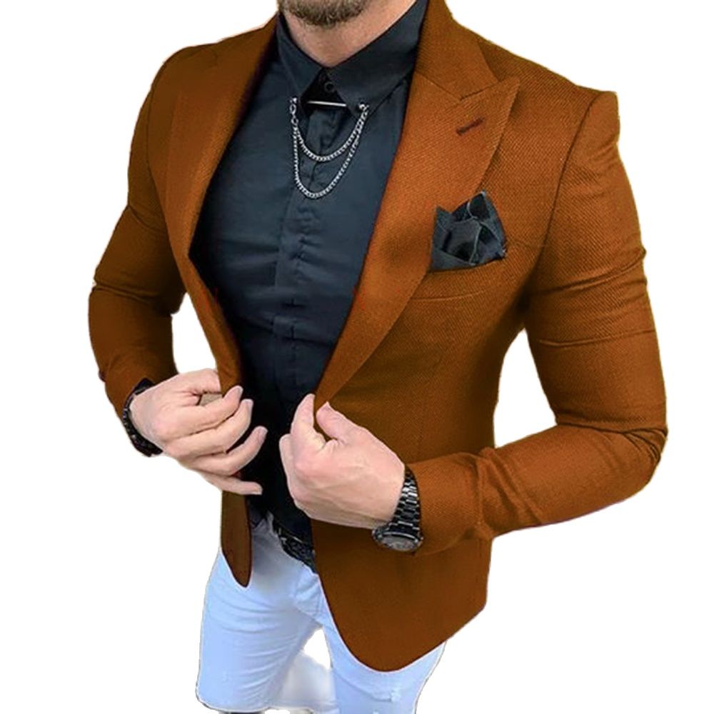 Men Formal Wear Brown - Herrenanzüge, 2-teilig, Kleidung, maßgeschneidert, schmal geschnitten,