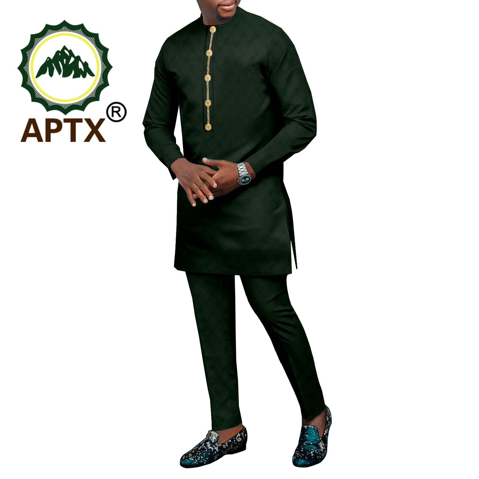 Men Formal Party Wear Shirt - Dashiki Bedrucktes langes Hemd + Hose