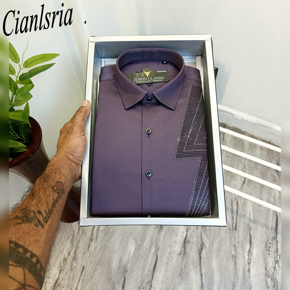 Herren Luxus-Hemd mit geometri – Men Formal Party Wear Shirt Bewertung und Preis