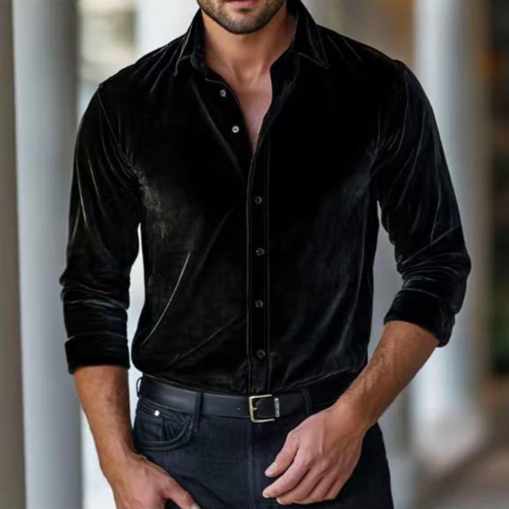Herren Samt-Hemd Herren Samt-H – Men Formal Party Wear Shirt Bewertung und Preis