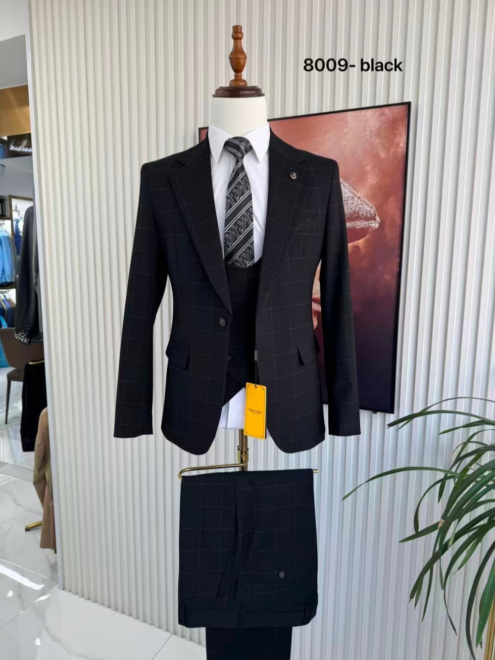 Herren Karierter Smoking 3-tei – Men Formal Wear Office Bewertung und Preis