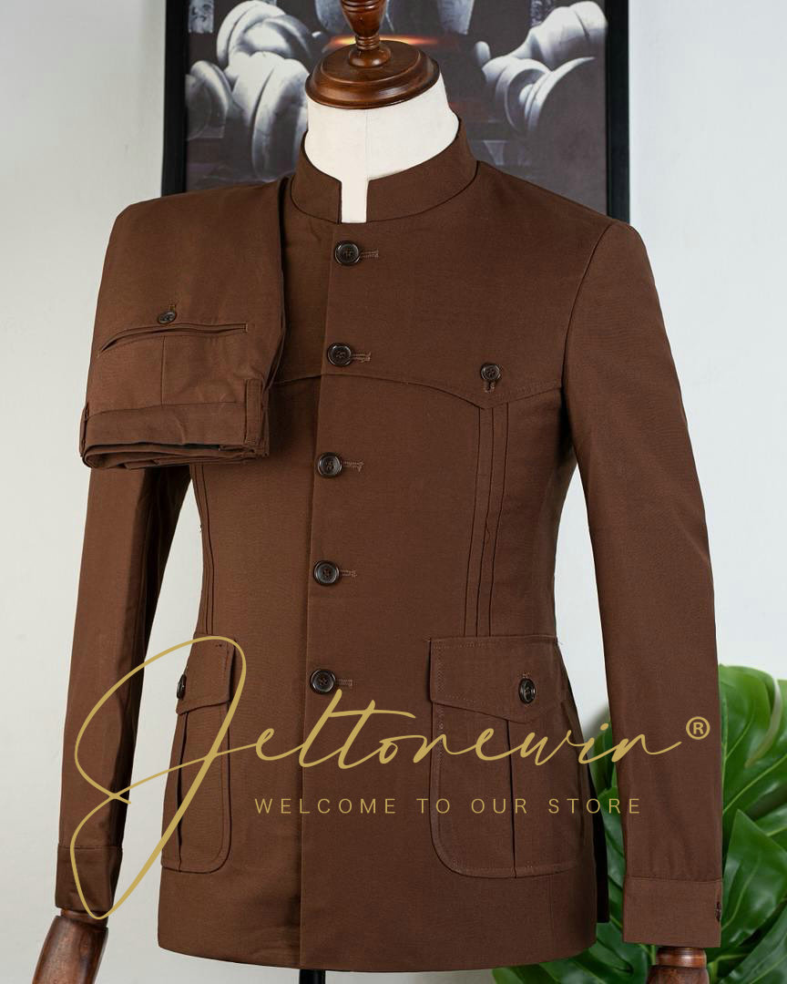 Brauner zweiteiliger Herrenanz – Men Formal Wear Brown Bewertung und Preis