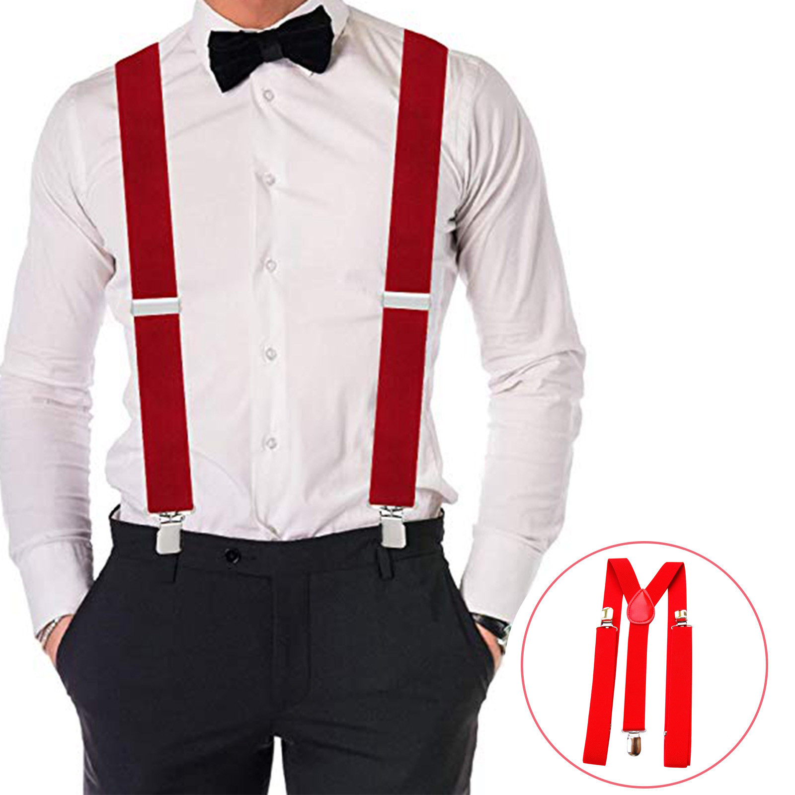 Rote Verstellbare Hosenträger  – Men'S Formal Wear With Suspenders Bewertung und Preis