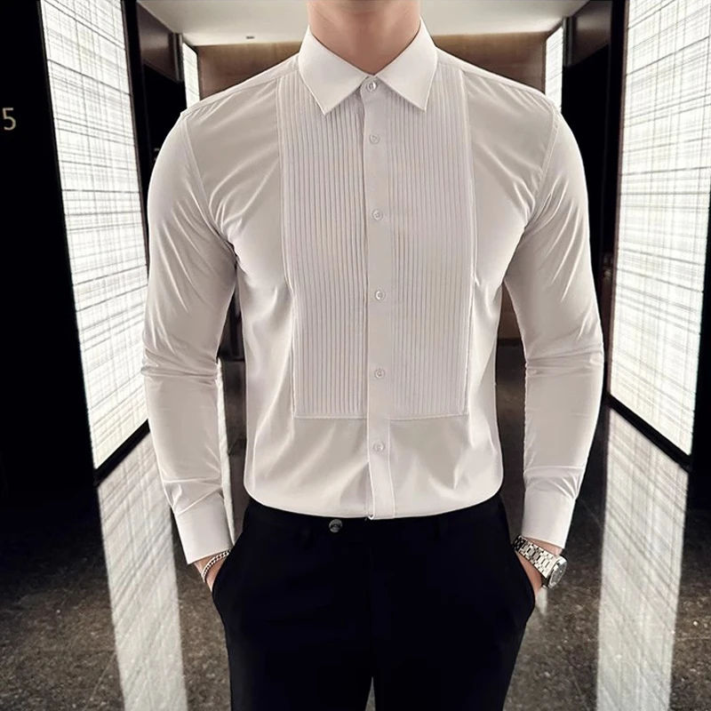 Hochzeit Party Tragen Lange Är – Men Formal Party Wear Shirt Bewertung und Preis