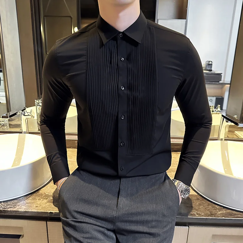 Hochzeit Party Tragen Lange Är – Men Formal Party Wear Shirt Bewertung und Preis