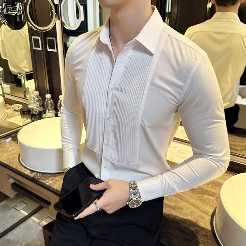 Hochzeit Party Tragen Lange Är – Men Formal Party Wear Shirt Bewertung und Preis